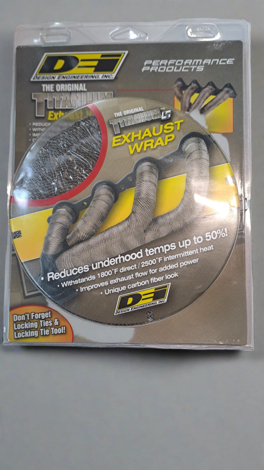 alt="DEI Titanium Exhaust Wrap roll - 2-inch wide heat-resistant wrap for headers and downpipes