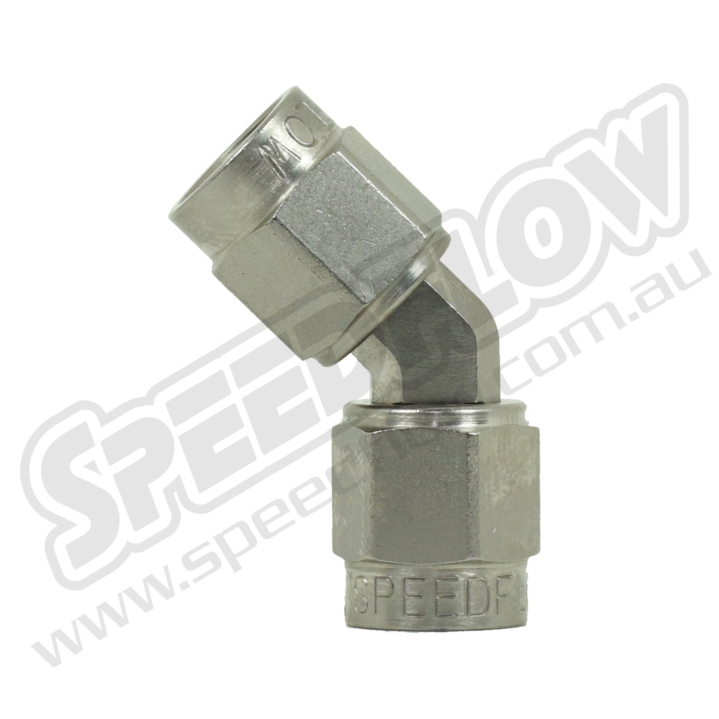 Speedflow Female-Female 45 Degree, Flare Adapters (200 series) Steel. To suit stainless braided, teflon inner hose