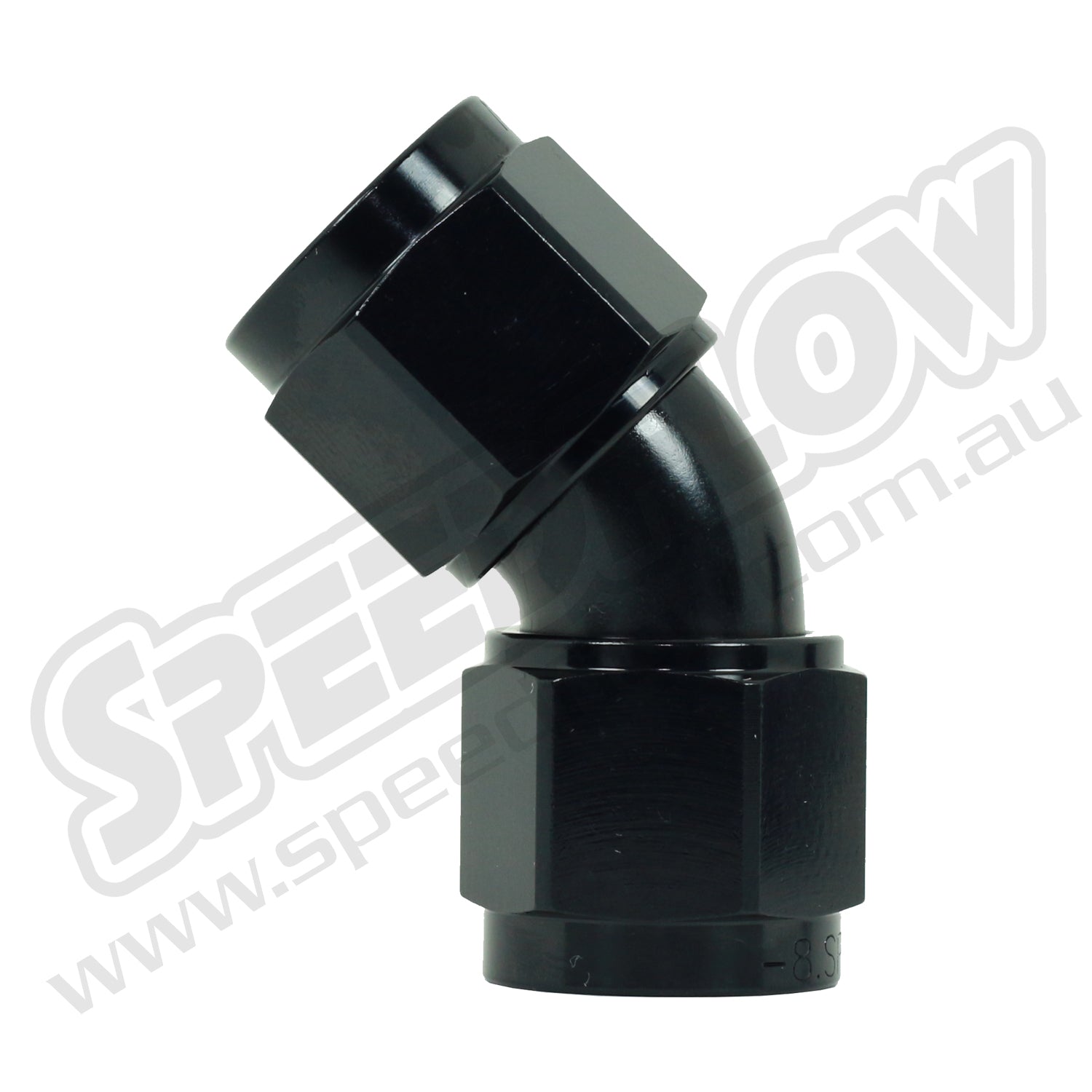 Speedflow Female Swivel Adaptors- Female/Female 45 Degree's in Black 