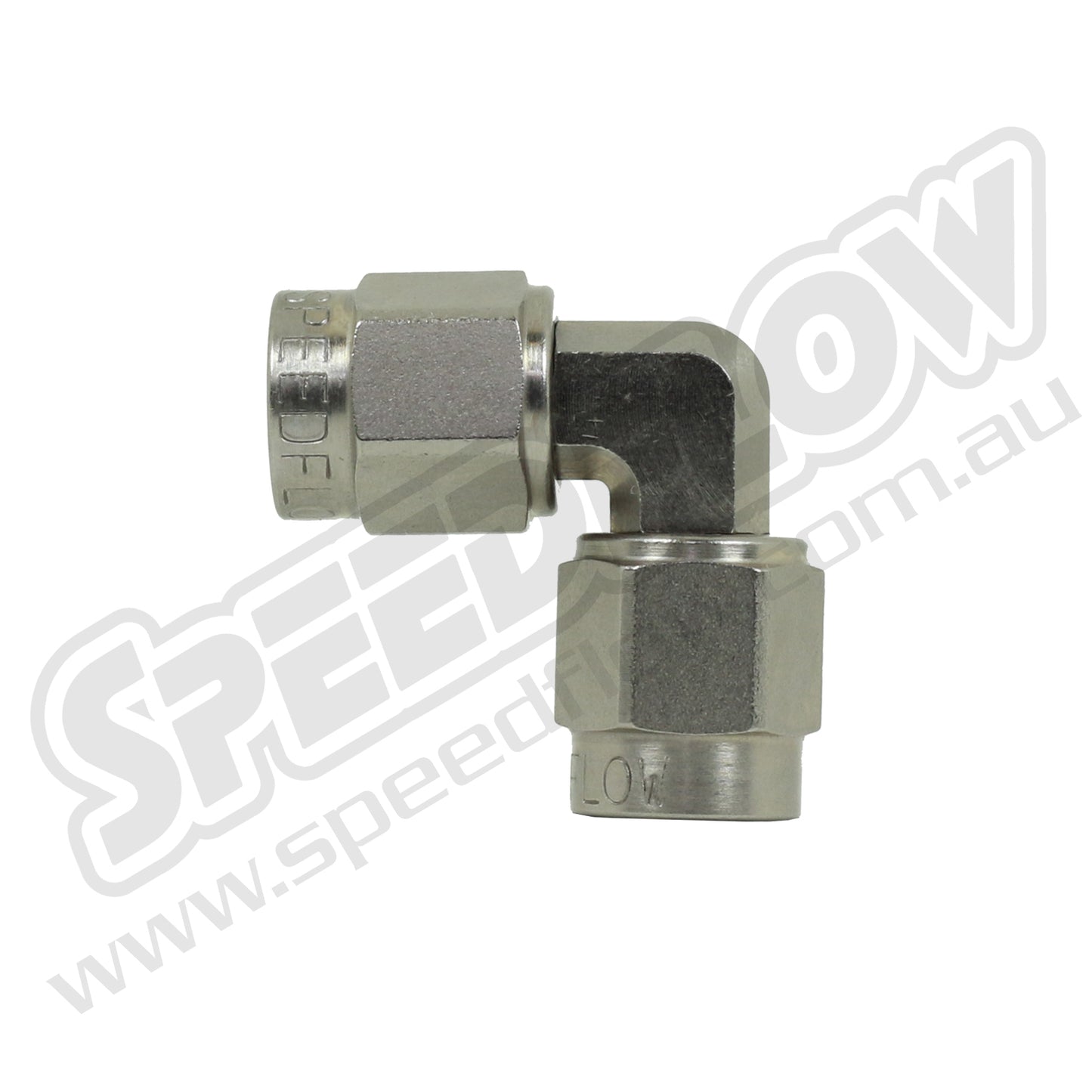 Speedflow Female-Female 90 Degree, Flare Adapters (200 series) Steel. To suit stainless braided, teflon inner hose