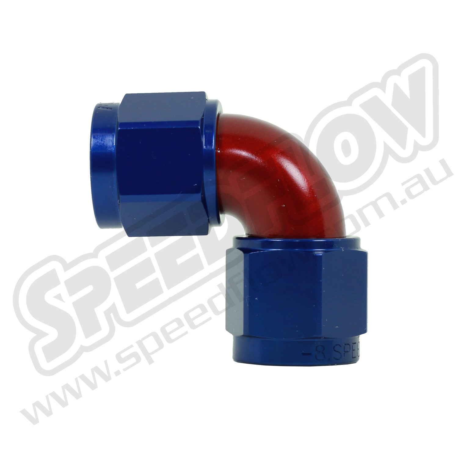 Speedflow Female Swivel Adaptors- Female/Female 90 Degree's in Red/Blue