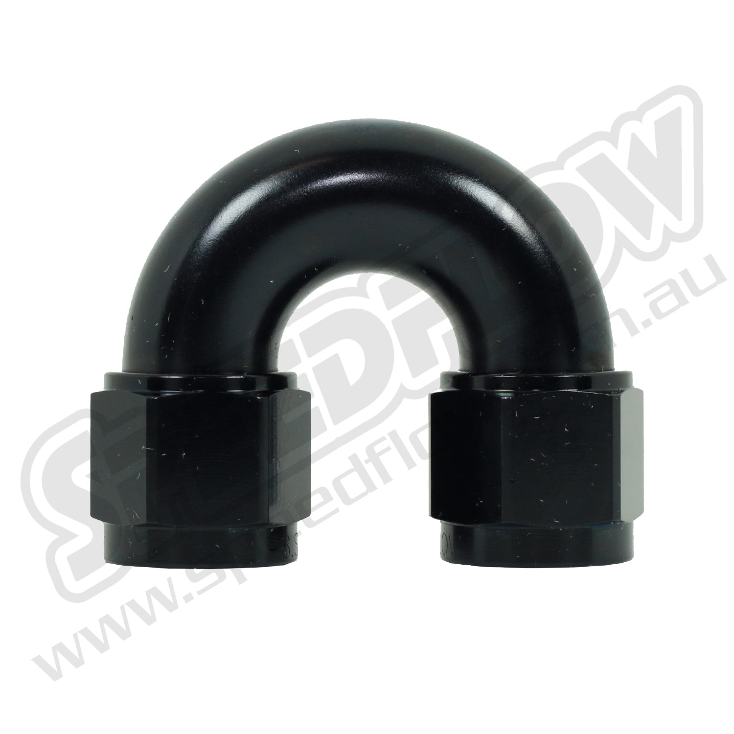 Speedflow Female Swivel Adaptors- Female/Female 180 Degree hose fitting in Black