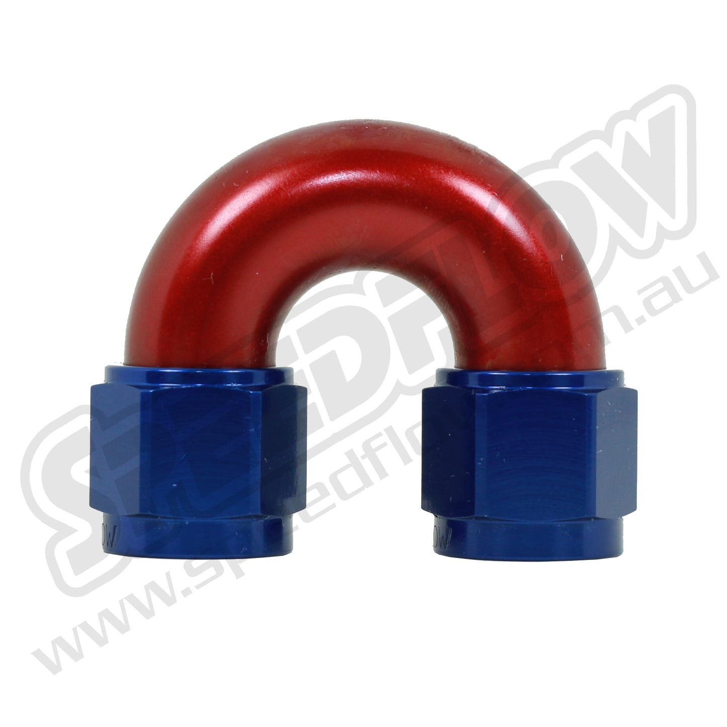 Speedflow Female Swivel Adaptors- Female/Female 180 Degree hose fitting in Red/Blue