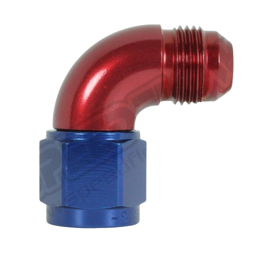 Speedflow Female Swivel Adaptor 90 degree fittings- Female/Male in Red/Blue