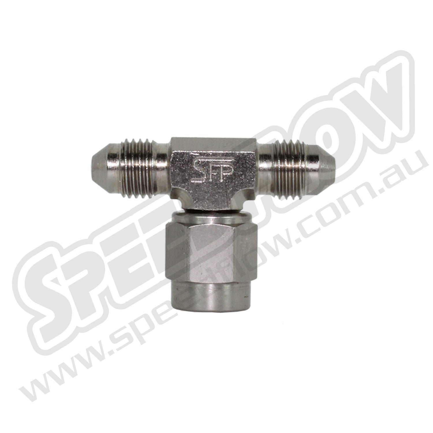 Speedflow AN Tee- Female swivel on Branch in Steel