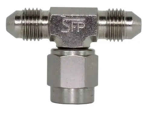 Speedflow AN Tee- Female swivel on Branch in Steel