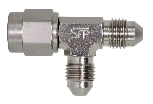 Speedflow AN Tee- Female swivel on run in Steel