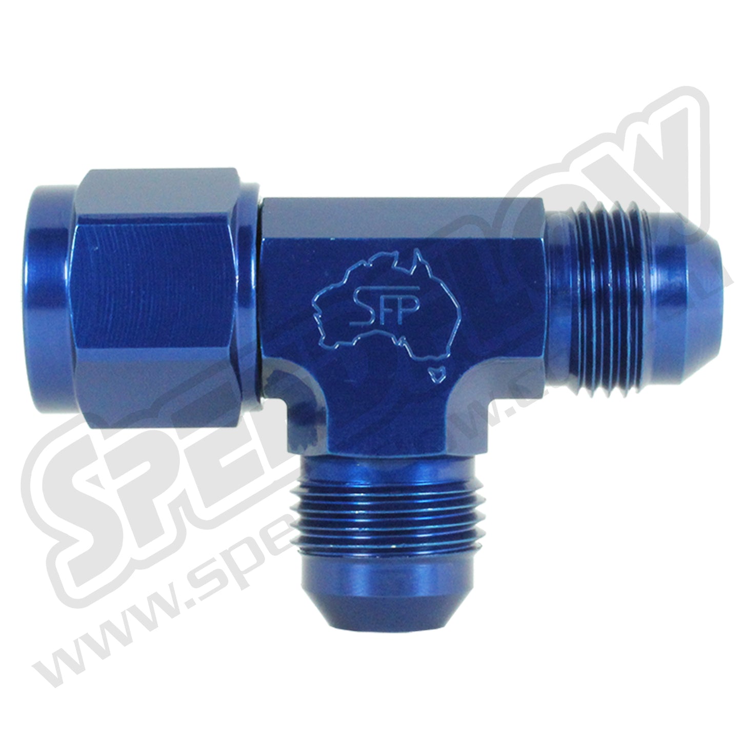 Speedflow AN Tee- Female swivel on run in Blue