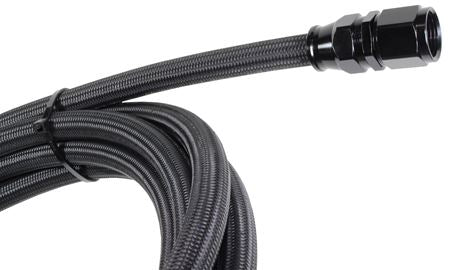 Speedflow Stainless Braided teflon hose. 200 series in Black