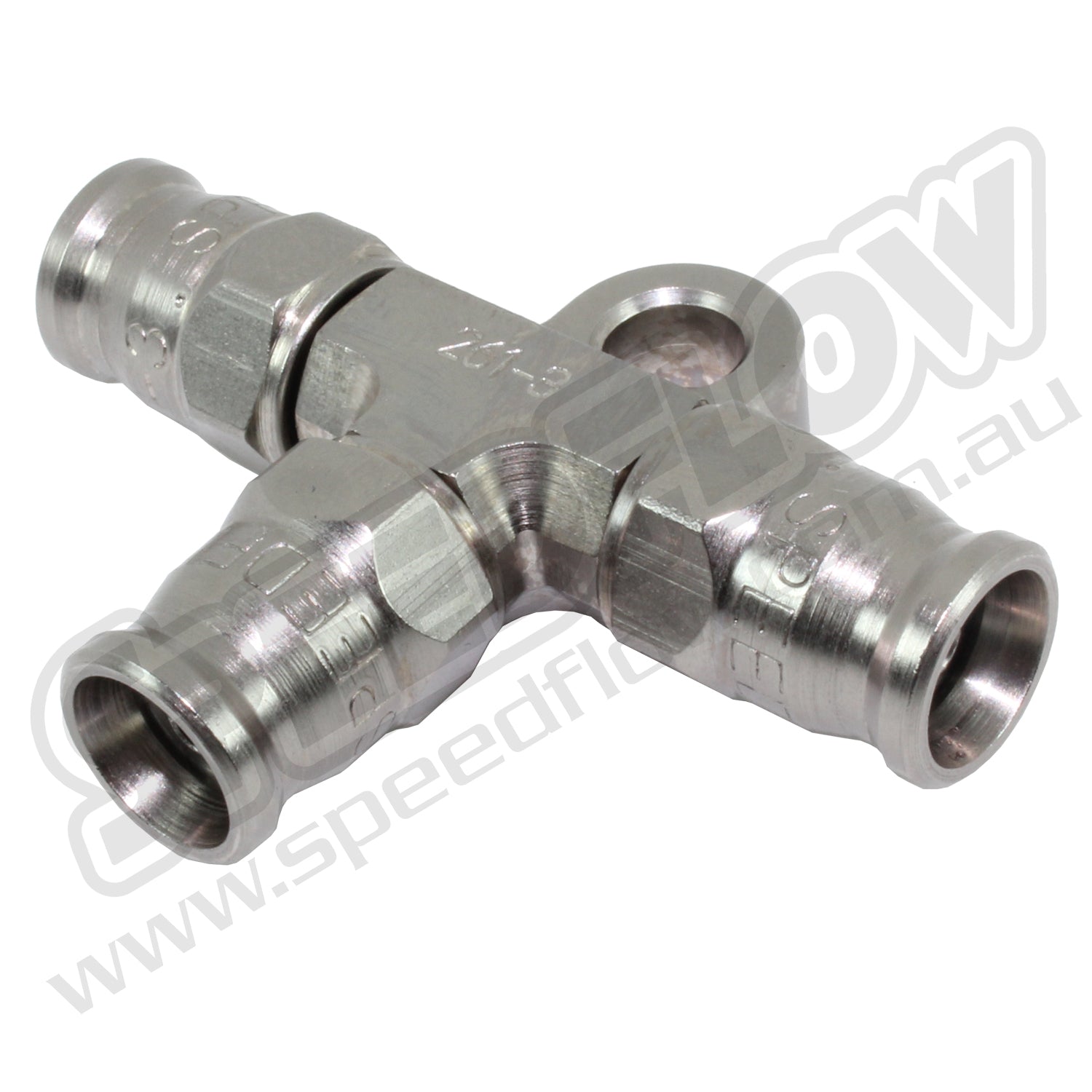 Speedflow Hose End TEE fitting with Bracket in Steel