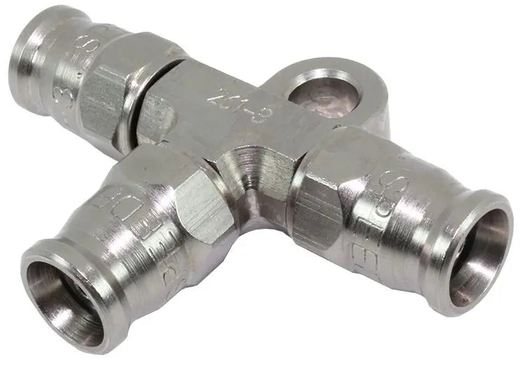 Speedflow Hose End TEE fitting with Bracket in Steel