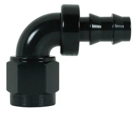 Speedflow Pushlock Hose Ends, 400 Series. To suit Rubber hose. 90 Degrees