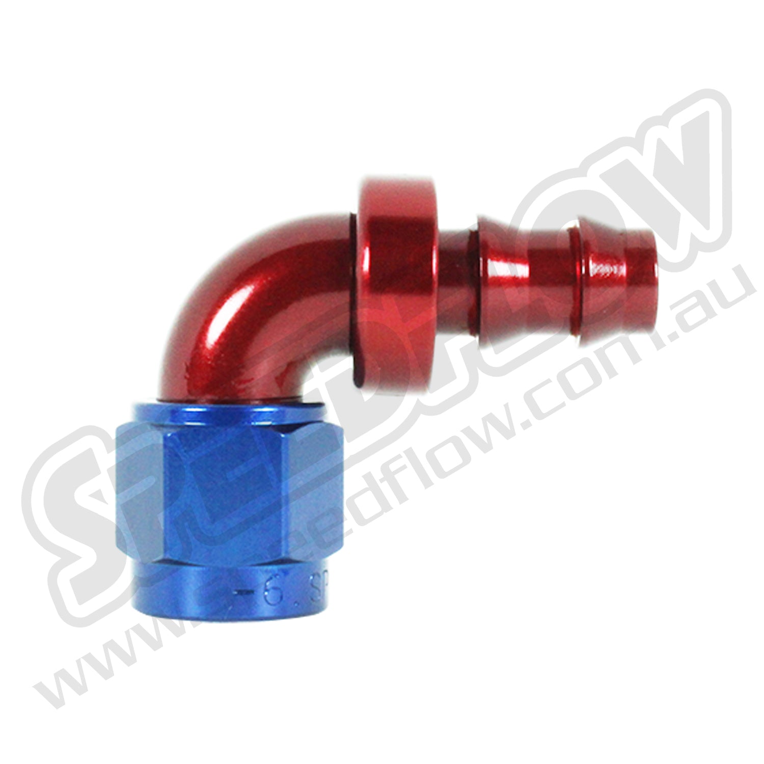 Speedflow Pushlock Hose Ends, 400 Series. To suit Rubber hose. 90 Degrees