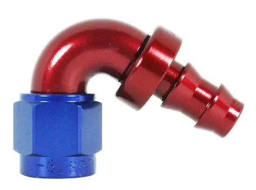 Speedflow Pushlock Hose Ends, 400 Series. To suit Rubber hose. 120 Degrees