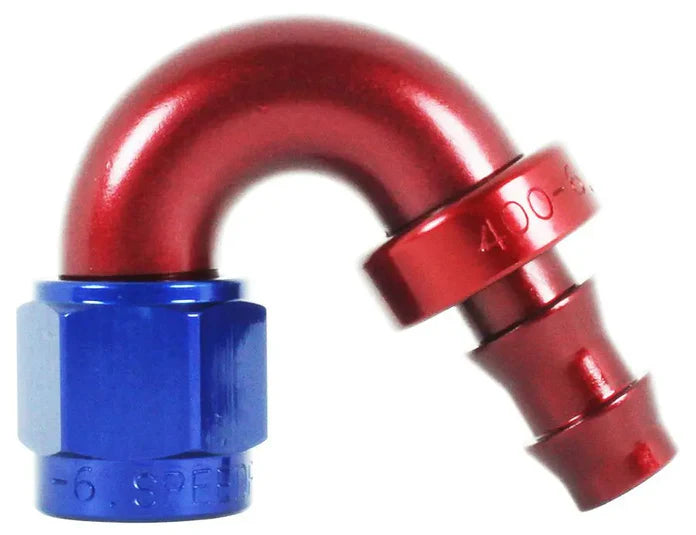 Speedflow Pushlock Hose Ends, 400 Series. To suit Rubber hose. 150 Degrees