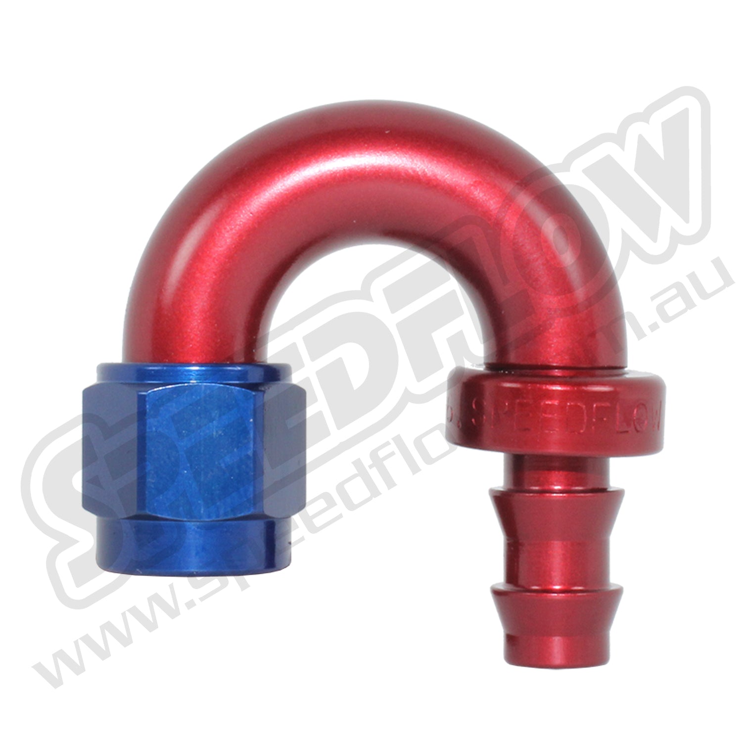 Speedflow Pushlock Hose Ends, 400 Series. To suit Rubber hose. 180 Degrees