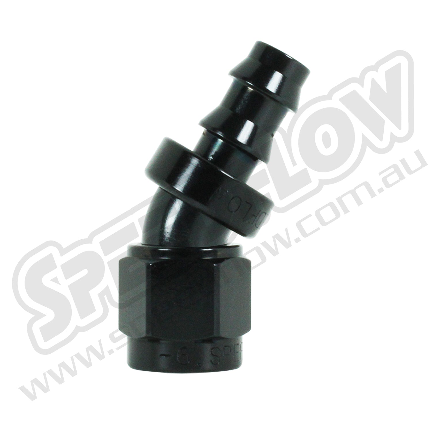 Speedflow Pushlock Hose Ends, 400 Series. To suit Rubber hose. 30 Degrees