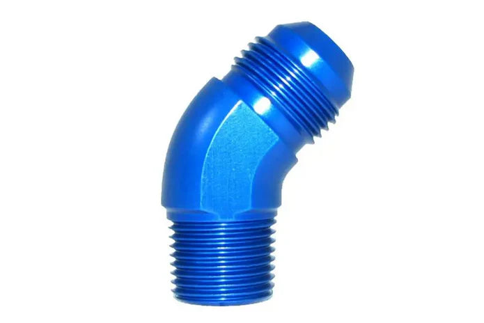 Speedflow 45 Degree AN Male to NPT Adapters in Blue