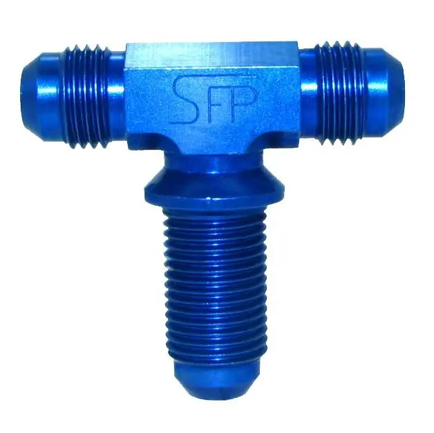 Speedflow Alloy AN BULKHEAD TEE ON BRANCH in Blue