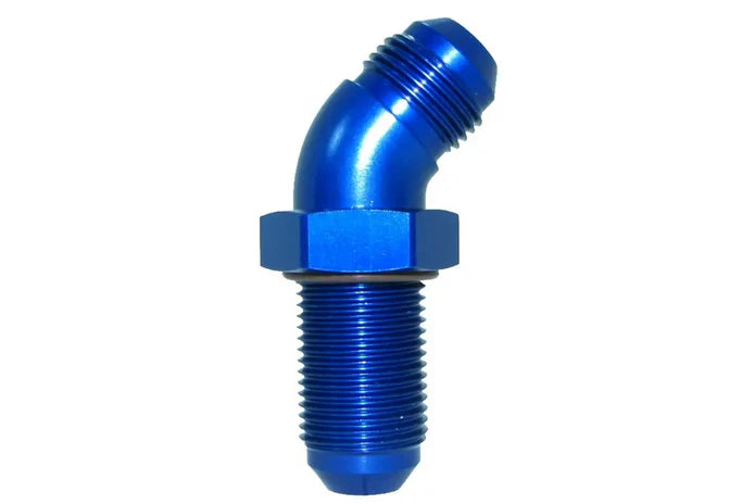 45 Degree Speedflow Straight Bulkhead fittings in Blue