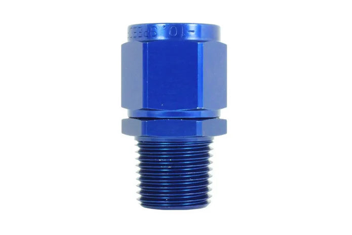 Speedflow AN Female to NPT Male adapter in Blue Aluminium