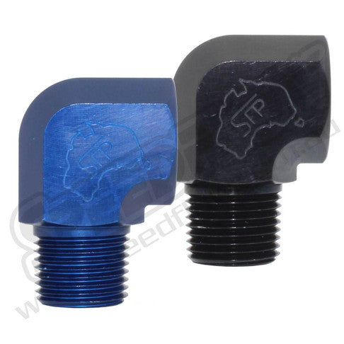 Speedflow 90 Degrees degrees NPT MALE - FEMALE in Black and Blue