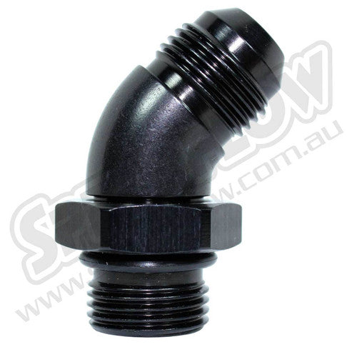 Speedflow 45 Degree Male Port Adapter in Black 